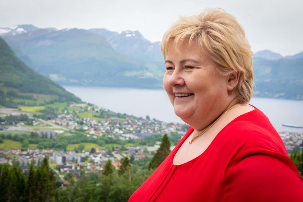 Erna Solberg på Vestlandet.